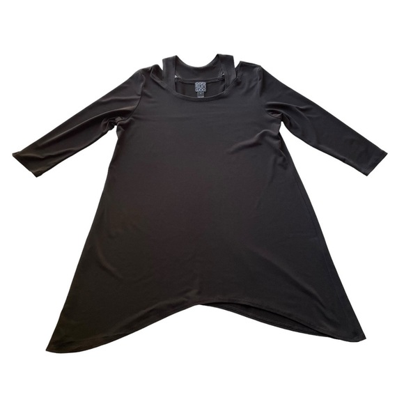Clara Sun Woo Tunic Dress cut out Black Size Small 3/4 sleeves stretch NWOT - Picture 6 of 8